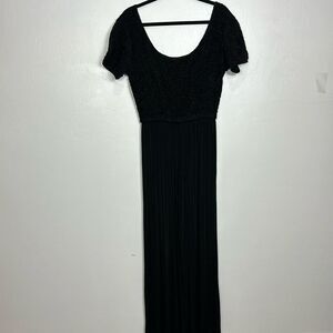 Pipe Dreams Vintage Boucle Textured Top Wide Leg Jumpsuit In Black Size M